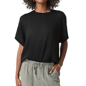 Splendid Eco Super Soft Knit Crew Neck Short Sleeve Tee | Black